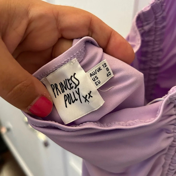 ! Princess Polly PENELOPE DRAWSTRING MINI DRESS LILAC sz 8 - Picture 6 of 6
